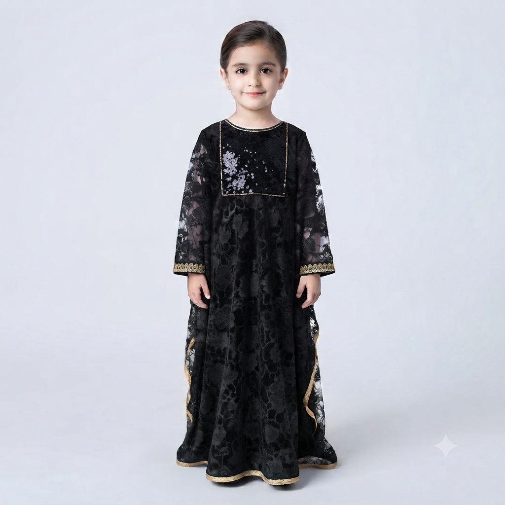 Kaftaan net party wear for cute girls