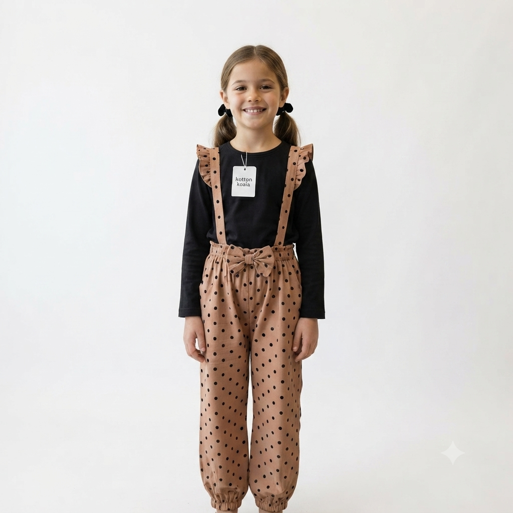 Girls summer  polka dots jumpsuit with top