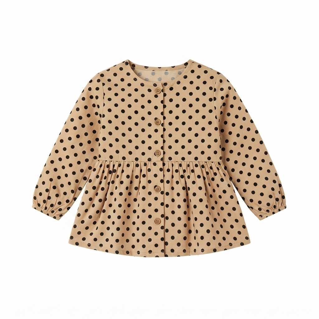 1 piece girls polka dots top
