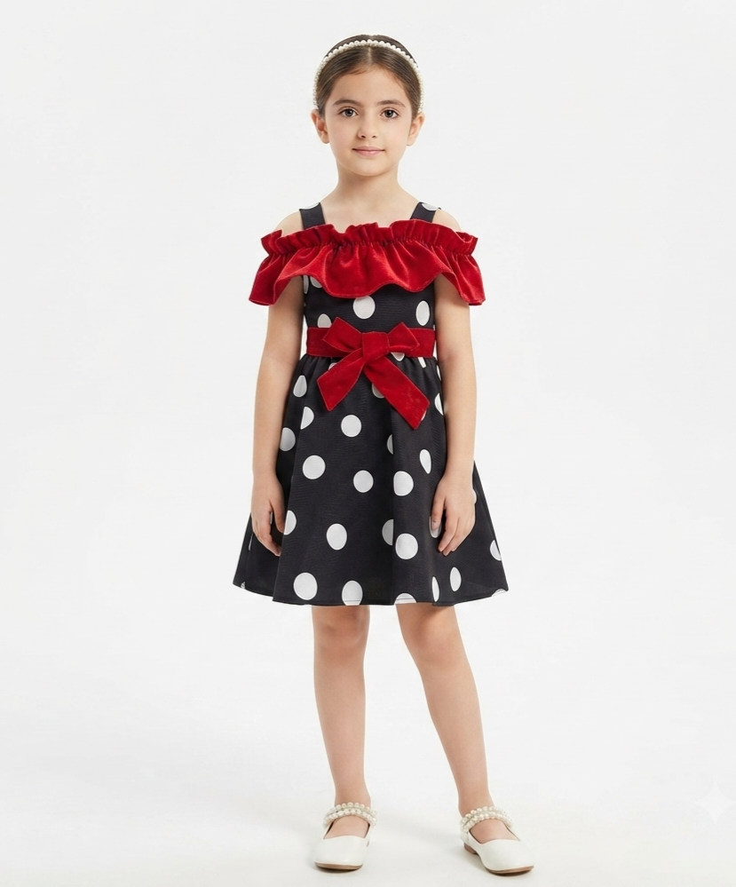 Polka dots frock lawn cotton