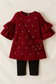 3 piece girls party wear beeds top purse pajama