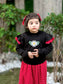 Winter set top with skirt polka dots