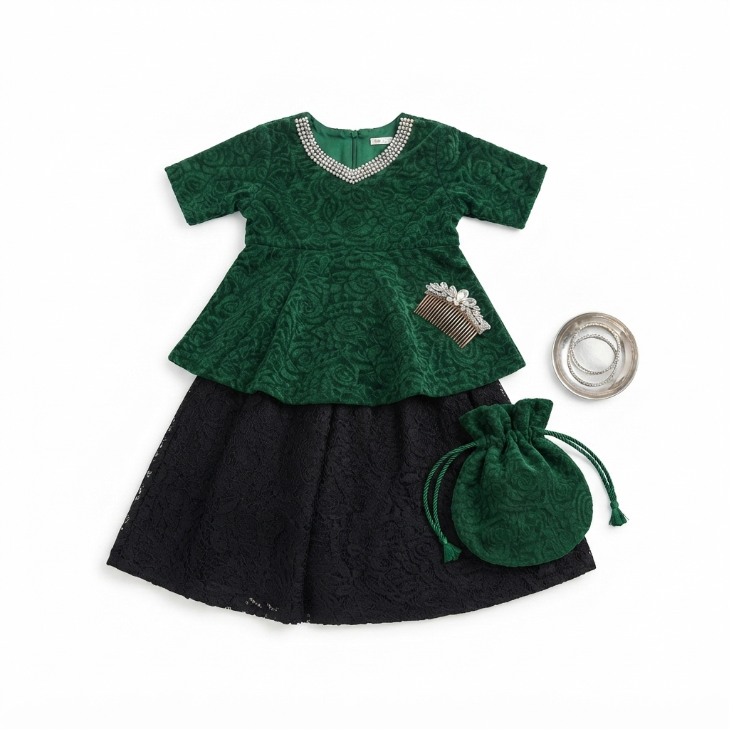 1 piece girls  design top frock