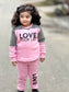 Printed winter warm top trouser set