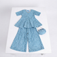 Girls frock plazo with potly purse