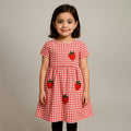 1 piece girls check frock cotton soft summer